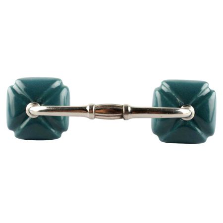 Solid Forest Green Square Ceramic Bridge Handle